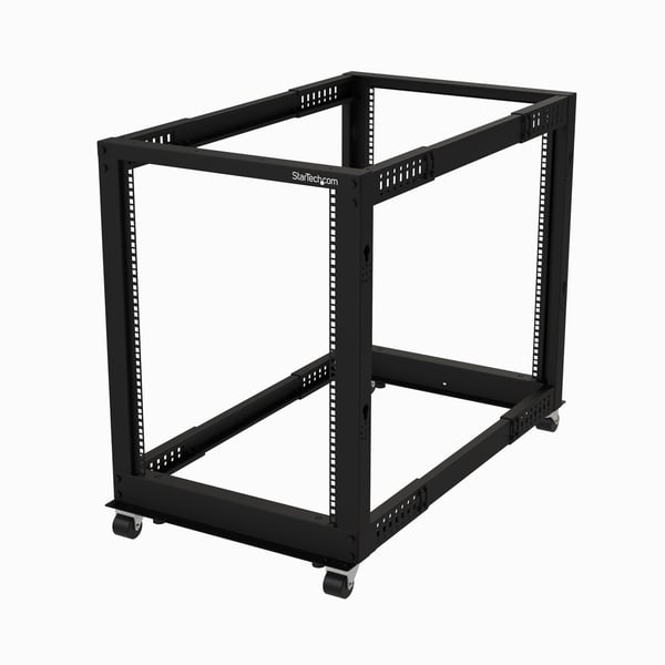 StarTech.com 4POSTRACK15U stativ 15U Fritstående reol Sort