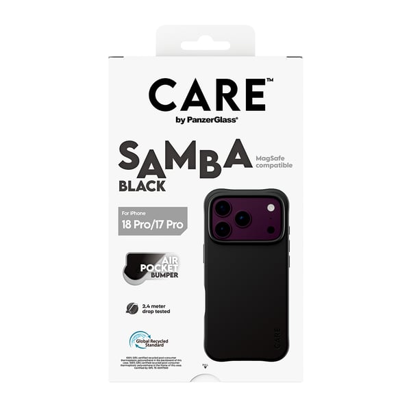 PanzerGlass CARE™ by ® Samba Case Black w. MagSafe iPhone 2026 Pro | 17 Pro mobiltelefonfodral Mobilskal Transparent