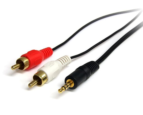 StarTech.com 0.92m, 3.5mm/2xRCA, M/M ljudkabel 0,92 m 3,5mm Svart