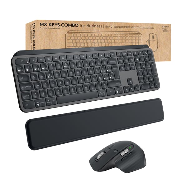 Logitech MX Keys Combo for Business Gen 2 näppäimistö Sisältää hiiren Office RF Wireless + Bluetooth QWERTY Italia Grafiitti