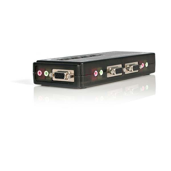 StarTech.com Svart USB KVM-switch-paket med 4 portar, kablar och audio