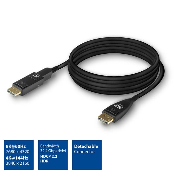 ACT AK4153 DisplayPort kabel 25 m Sort