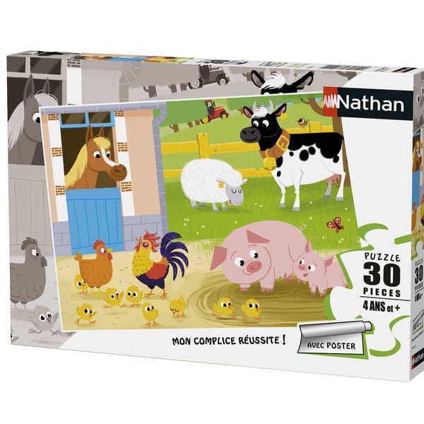 Nathan 863655 Puslespil 30 stk Farm