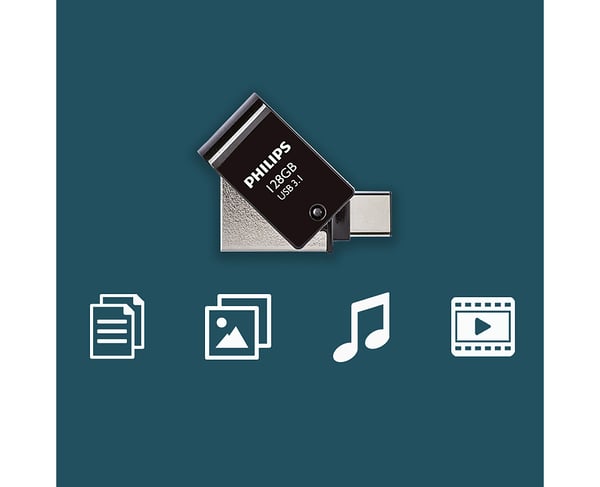 Philips FM12DC152B/00 USB-muisti 128 GB USB A-tyyppi 3.2 Gen 1 (3.1 Gen 1) Musta, Hopea
