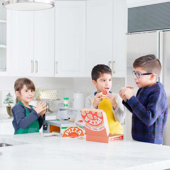 Melissa & Doug Top & Bake Pizza Counter - Wooden Play Food