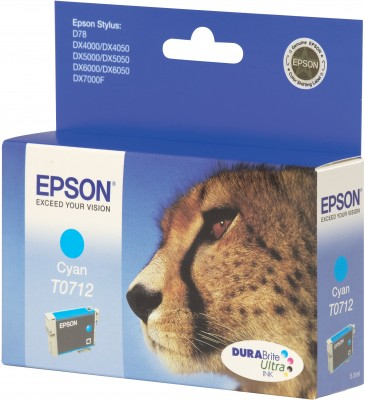 Epson Cheetah T0712 mustekasetti Alkuperäinen Syaani