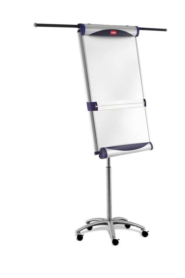 Nobo Impression Pro Flipover mobil med magnetisk, lakeret stål whiteboardtavle, og udtrækbare forlængerarme i siderne