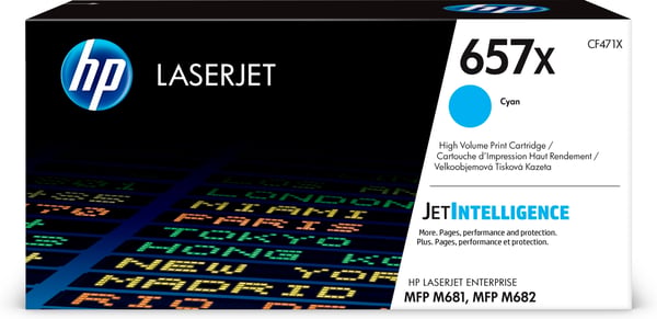 HP 657X alkuperäinen riittoisa syaani LaserJet -värikasetti HP 657X alkuperäinen riittoisa syaani LaserJet -värikasetti
