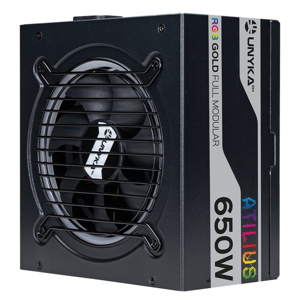 UNYKAch ATX Atilus RGB Black 650W strömförsörjningsenheter 20+4 pin ATX Svart