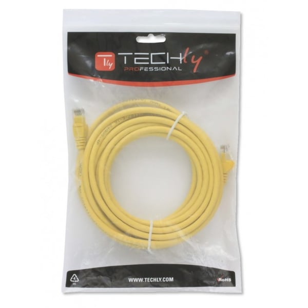 Techly ICOC CCA5U-0025-YET netværkskabel Gul 0,25 m Cat5e U/UTP (UTP)