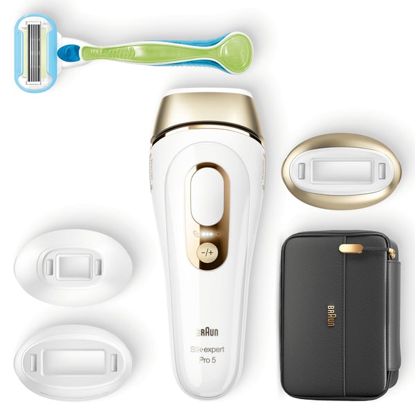 Braun Silk-expert Pro 5 PL5243 Intenst pulserende lys (IPL) Guld, Hvid