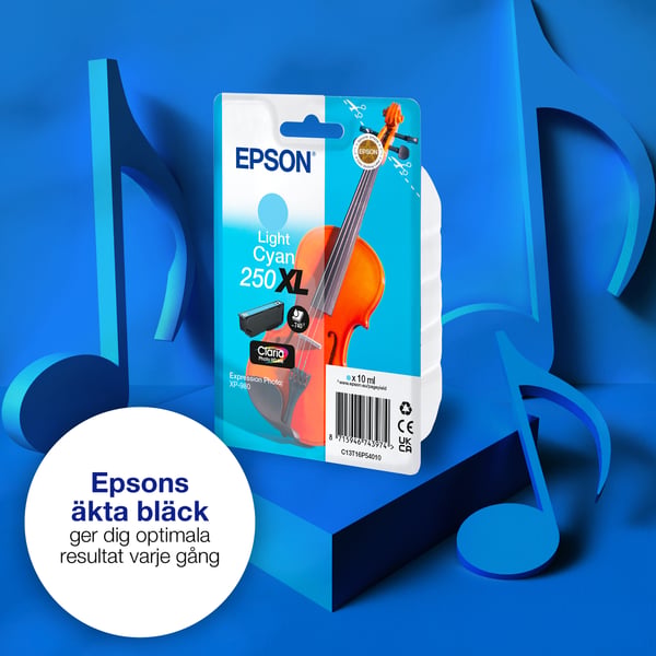 Epson Enpack Light Cyan 250XL Violin Claria Photo HD-bläck