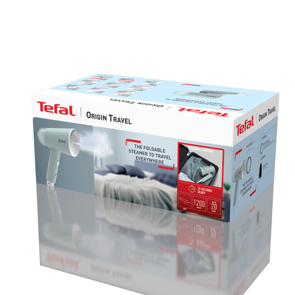 Tefal Origin Travel DT1034 Handhållen klädångare 0,07 l 1200 W Ljusgrön, Vit