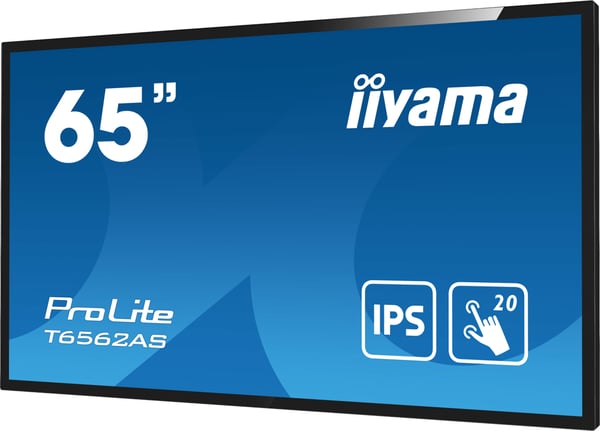 iiyama T6562AS-B1 skilte display Kiosk design 163,8 cm (64.5") LED 500 cd/m² 4K Ultra HD Sort Berøringsskærm Indbygget processer Android 8.0 24/7