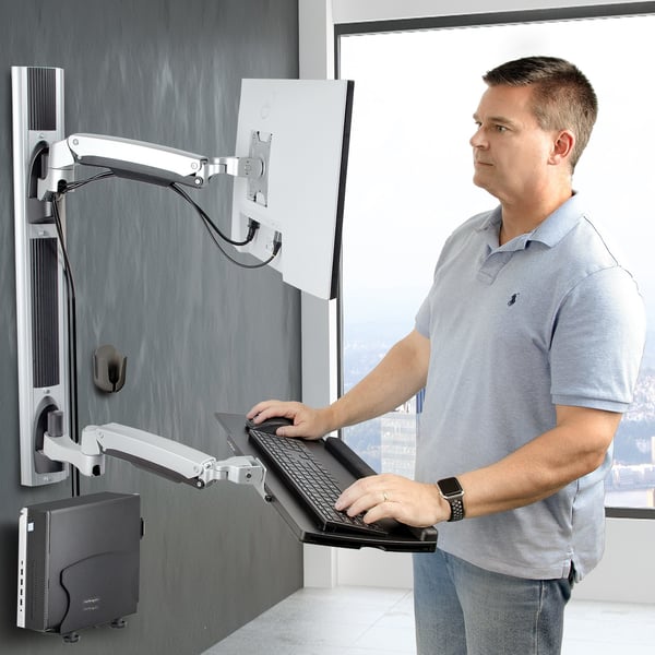 StarTech.com 2PASTSC-WALL-MOUNT desktop arbejdsplads med siddestativ