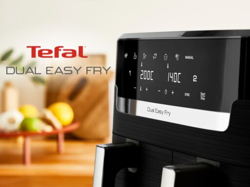 Tefal Dual Easy Fry & Grill EY9018 Kaksois 8,3 L Erillinen Kuumakiertoilmakypsennin Musta