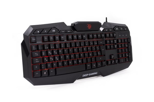Deep Gaming DG-KTRAA-10 tastatur Mus inkluderet Spil USB QWERTY Spansk Sort