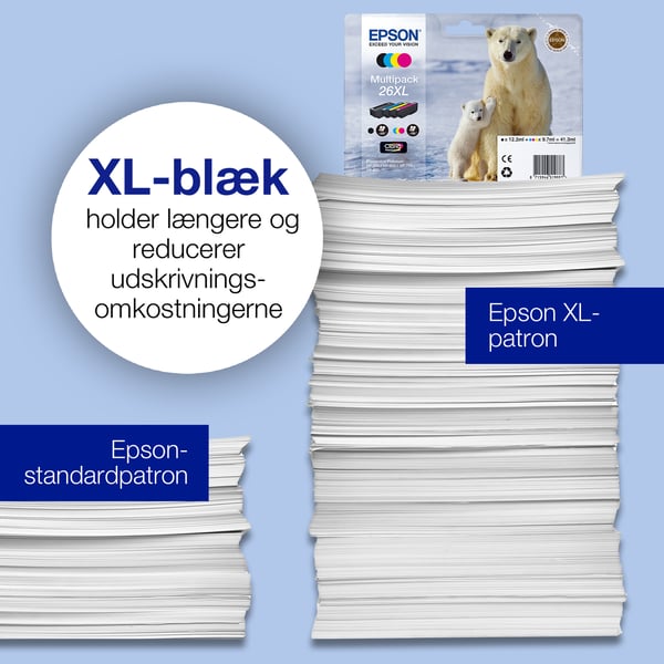 Epson Polar bear 26XL isbjørn Claria Premium enkeltpakke fotosort blæk
