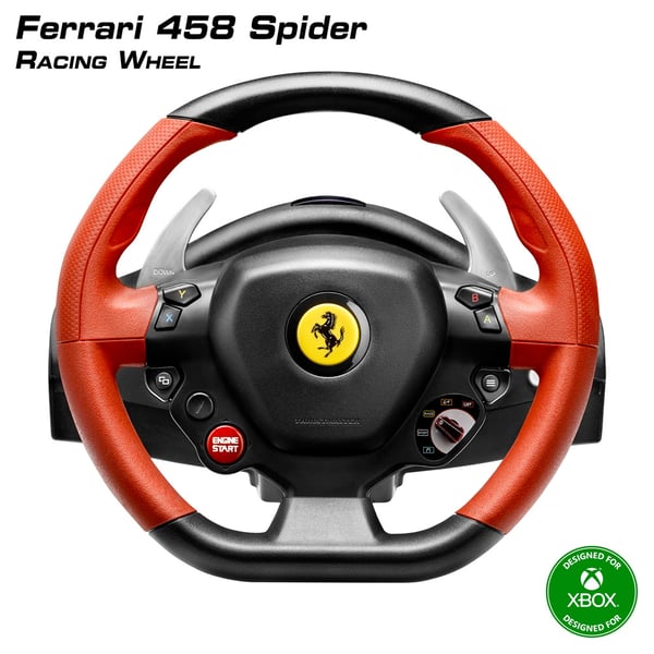 Thrustmaster Ferrari 458 Spider Musta, Punainen USB Ohjauspyörä + polkimet Xbox One