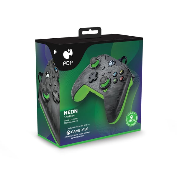 PDP 049-012-CMGG spil-controller Kulfiber, Grøn USB Gamepad Analog/digital PC, Xbox One, Xbox One X, Xbox Series S, Xbox Series X