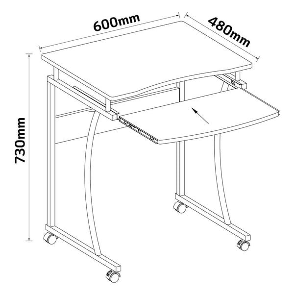 Techly ICA-TB 131B computerbord Sort