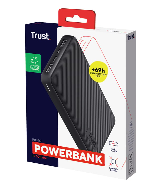 Trust Primo Litium-Ion (Li-Ion) 15000 mAh Svart