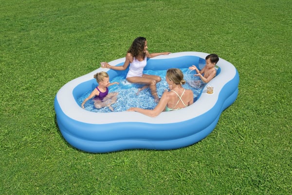 Bestway 54409 ovan mark-svimmingpooler Uppblåsbar pool Oval Blå, Vit