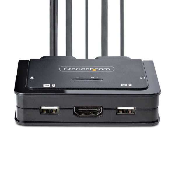 StarTech.com 2-Port Hybrid USB-C HDMI Kabel KVM-switch, 4K 60Hz, Kompakt KVM med 1,8 m USB-A/HDM