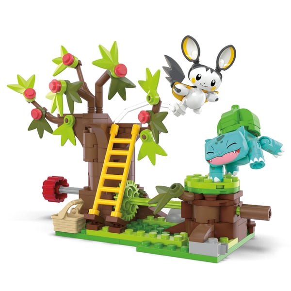 MEGA Pokémon Emolga og Bulbasaurs charmerende skov