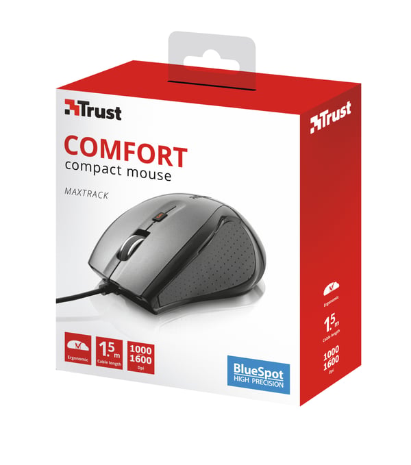 Trust MaxTrack Mini mus Højre hånd USB Type-A Optisk 1000 dpi