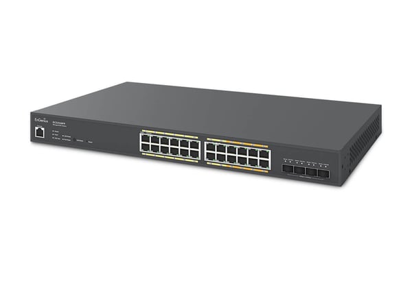 EnGenius ECS2528FP nätverksswitchar hanterad L2+ Gigabit Ethernet (10/100/1000) Strömförsörjning via Ethernet (PoE) stöd Svart