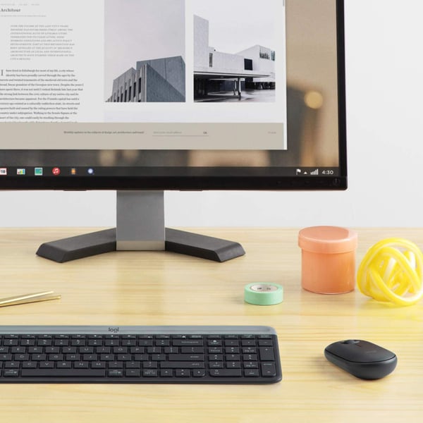 Logitech MK470 Slim langaton näppäimistö- ja hiirisetti, USB, CH-asettelu, harmaa (920-009192)