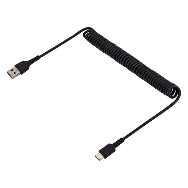 StarTech.com 1 m USB-A till USB-C-snabbladdningskabel, robust, lindad, laddning och synkronisering, 3 A, USB 2.0, TPE-mantel och aramidfiber - USB-laddningssladd