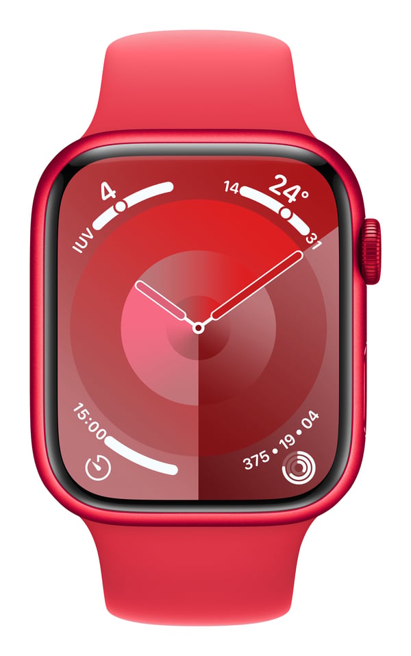 Apple Watch Series 9 45 mm Digital 396 x 484 pixlar Pekskärm 4G Röd Wi-Fi GPS