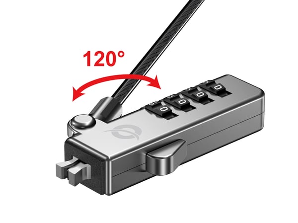 Conceptronic CUSTODIO01BW kaapelilukko Musta 1,8 m