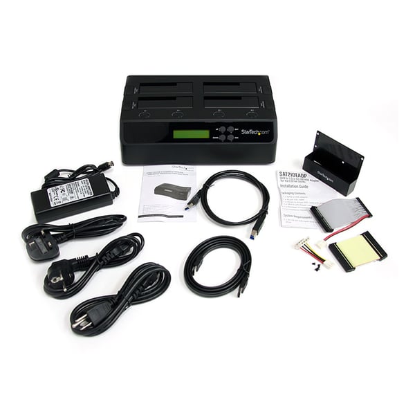 StarTech.com 4-facks hårddiskkopieringsstation USB 3.0 / eSATA till SATA - HDD 1:3-duplicerare - Fristå