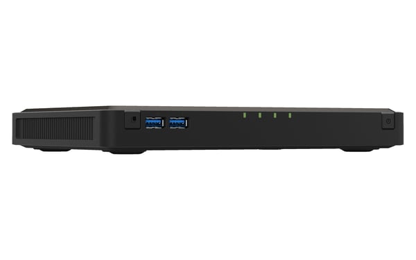 QNAP TBS-464 NAS Skrivbord Intel® Celeron® N5105 8 GB DDR4 0 TB QNAP Turbo System Svart
