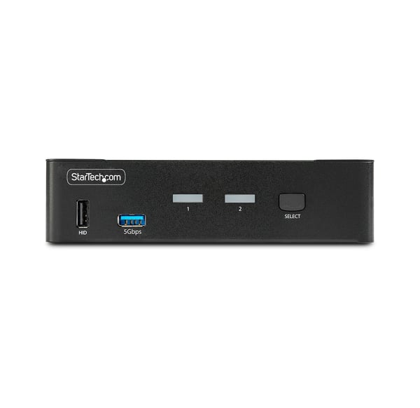 StarTech.com 2-Portars DisplayPort KVM-switch, 8K 60Hz / 4K 144Hz, Enkel skärm, DP 1.4, 2x USB 3.0 P