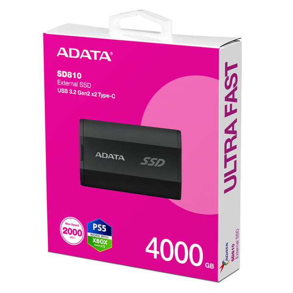 ADATA SD810 4 TB USB Type-C USB 3.2 Gen 2x2 Svart