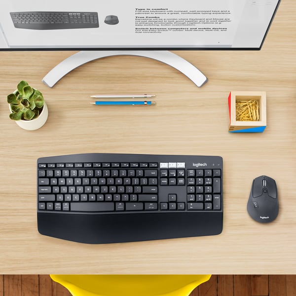 Logitech MK850 Performance tastatur Mus inkluderet Universel RF trådløs + Bluetooth AZERTY Belgisk Sort