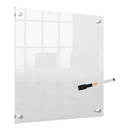 Nobo transparent akryl mini whiteboard vægmonteret 450x450mm