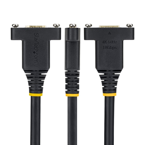StarTech.com 2 m HDMI-kabel för panelmontering, HDMI-förlängningskabel med hög hastighet för panelmontering, 4K 60 Hz/1440p 144 Hz, HDMI-adapterkabel (hane till hona) för panelmontering