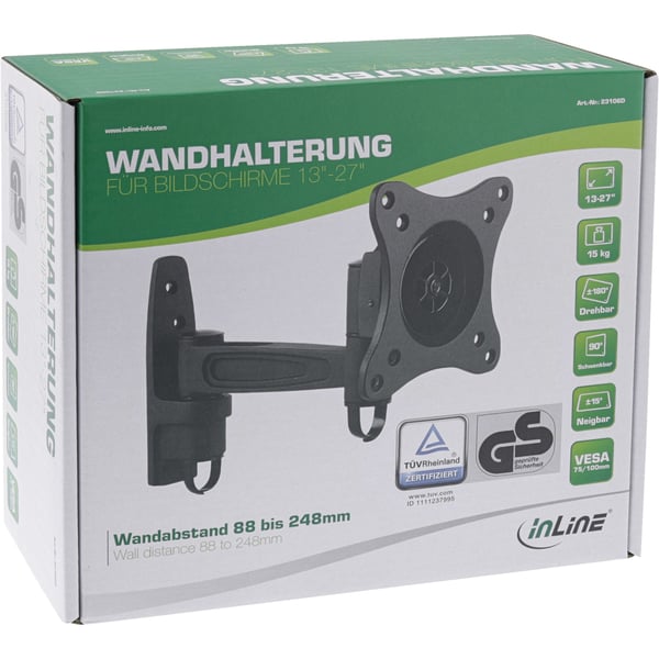 InLine 23106D tv-beslag 33 cm (13") Sort