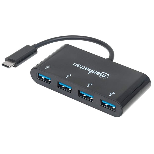 Manhattan 162746 dockningsstationer för bärbara datorer USB 3.2 Gen 1 (3.1 Gen 1) Type-C Svart