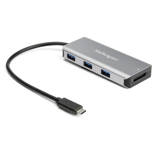 StarTech.com USB C-hubb med 3 portar på 10Gbps och SD-kortläsare - 3x USB-A och 1x SD-kortplats - Portabel USB 3.2 Gen. 2 Type C-adapterhubb - Hubb för bärbar dator - Strömsättning via USB - Kompatibel med Thunderbolt 3