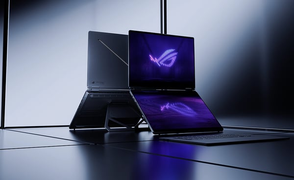 ASUS ROG Zephyrus Duo GX651AX-SR004W Intel Core Ultra 9 386H Hybrid (2-i-1) 40,6 cm (16") Berøringsskærm 3K 64 GB LPDDR5x-SDRAM 2 TB SSD NVIDIA GeForce RTX 5090 Wi-Fi 7 (802.11be) Windows 11 Home Grå QWERTZ Tysk