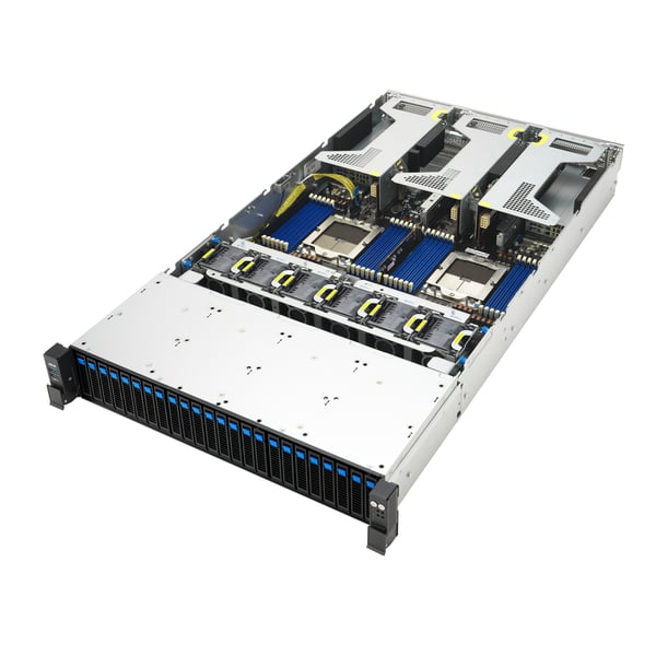 ASUS RS720A-E13-RS24G Socket SP5 Rack (2U) Svart, Silver