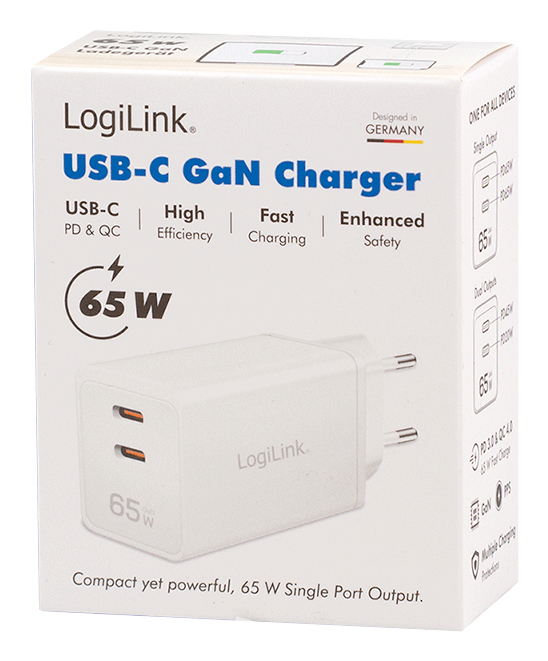 LogiLink PA0367 oplader til mobil enhed Universel Hvid Vekselstrøm Hurtig opladning Indendørs