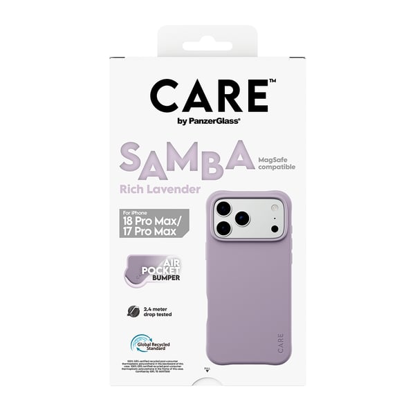 PanzerGlass CARE™ by ® Samba Case Rich Lavender m. Hvid MagSafe iPhone 2026 Pro Max | 17 Pro Max
