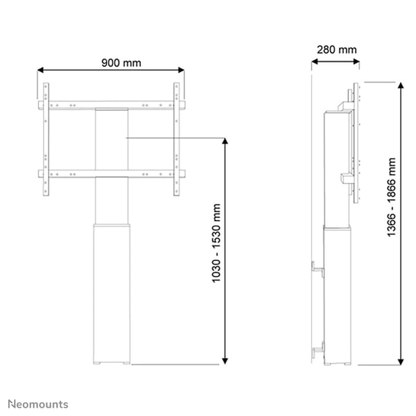 Neomounts PLASMA-W2250BLACK tv-fäste 2,54 m (100") Svart